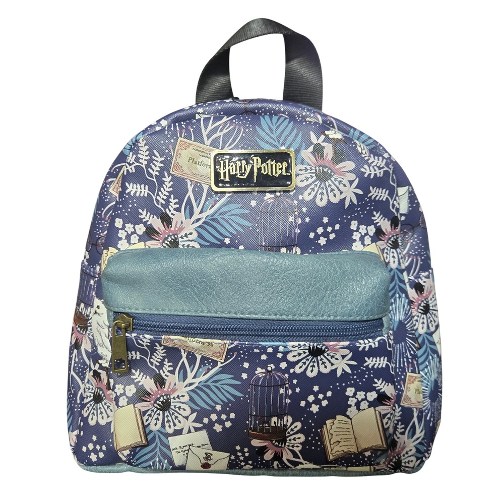 Harry Potter Icons Floral Hedwig Mini Backpack Navy Blue Floral Wizarding‎ World